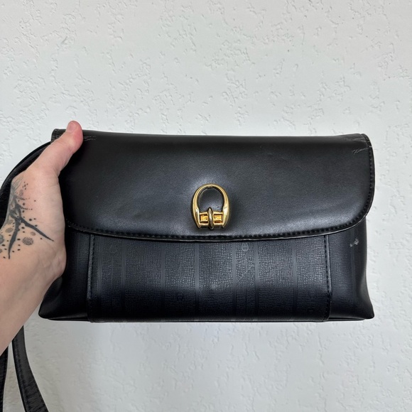 Etienne Aigner Handbags - Etienne Aigner Leather Purse -  Black with Gold Hardware